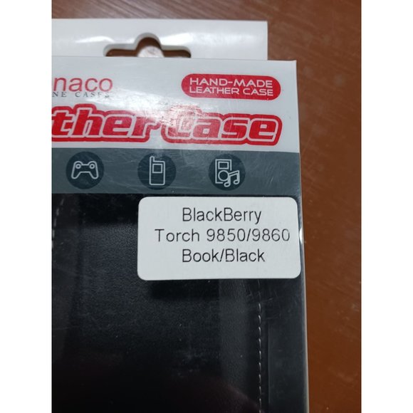 Monaco Genuine Cases Leather Case BlackBerry Torch 9850/9860 Book/Black NEW - Picture 6 of 9